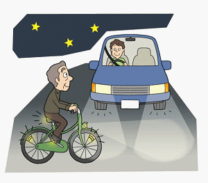 「夜間の自転車」の画像